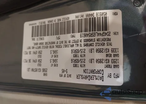 2005 Dodge Grand Caravan Sxt z USA, uszkodzony, nr VIN 2D4GP44L65R540619